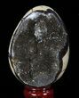 Septarian Dragon Egg Geode - Black Crystals #88517-1